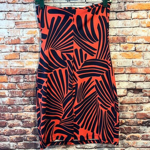 Orange blue Veronica M. Strapless fitted dress pockets - Picture 7 of 7